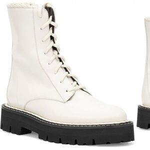 Aquatalia Platform Combat Boots, Size 7.5(W)